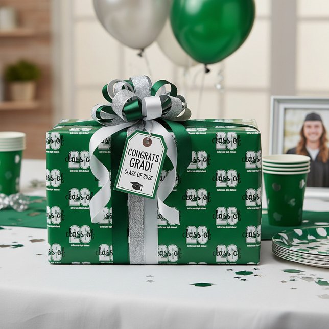 Editable year and colour class of graduation wrapping paper (Creator Uploaded)