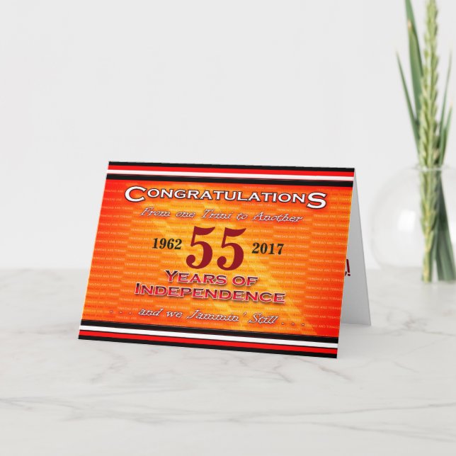 (Editable Years) Happy Birthday T&T Independence Card (Front)