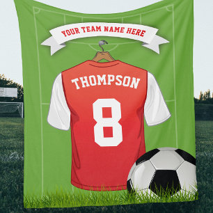 EditCustom Soccer Name Number Team Fleece Blanket