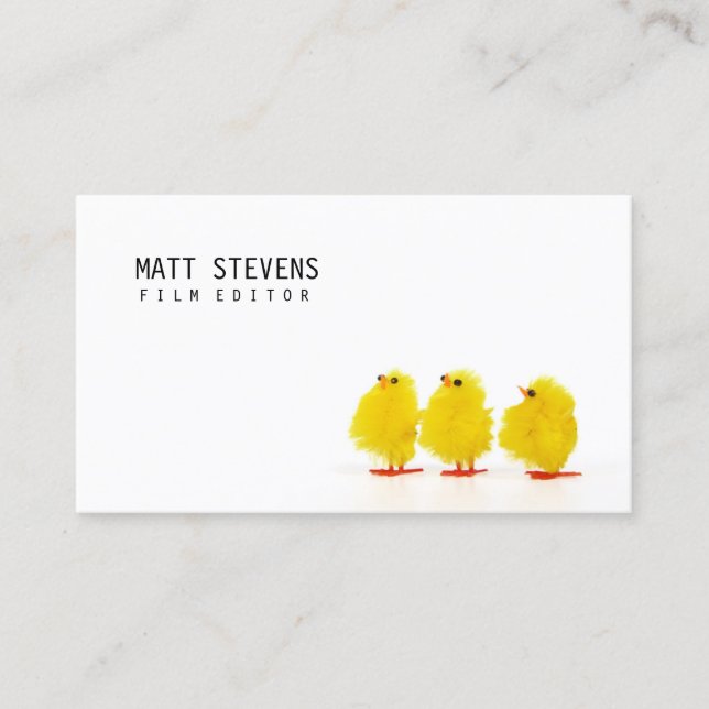 Éditeur de film Carte de visite Cute Chicks (Devant)