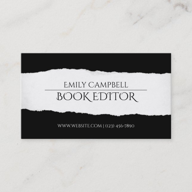 Éditeur de livres professionnels Carte de visite (Devant)