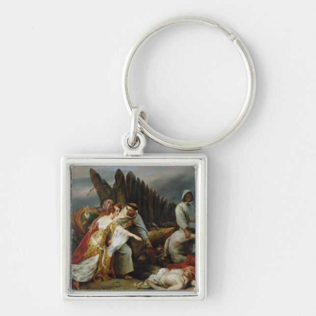 Edith Finding the Body of Harold, 1828 Keychain (Front)