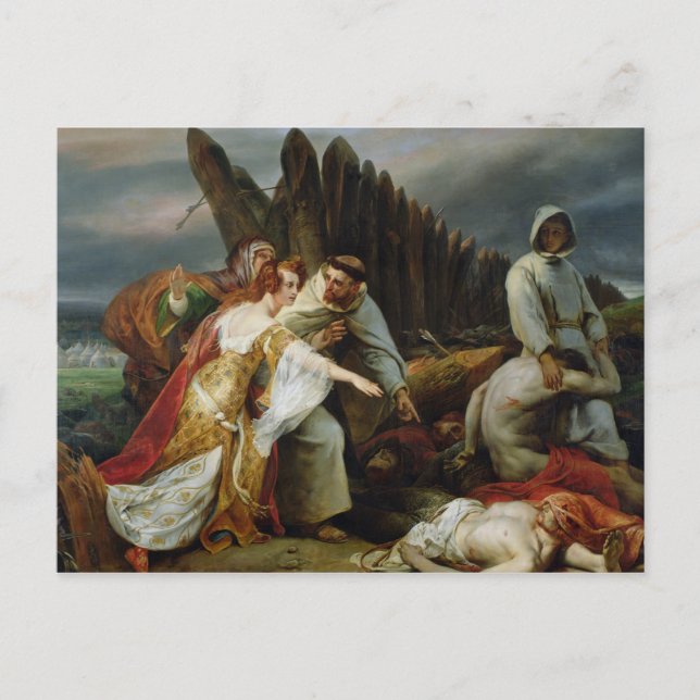 Edith Finding the Body of Harold, 1828 Postcard (Front)
