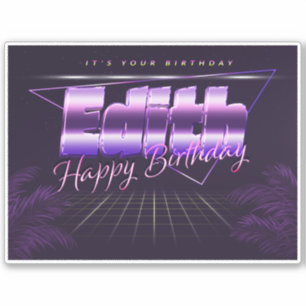 Edith Name Vorname lila retro Sticker Geburtstag