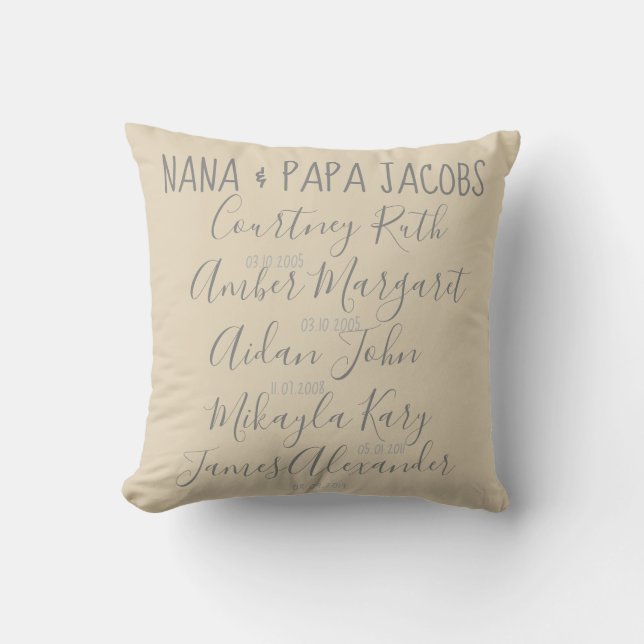 Édition rustique du coussin du grand-parent fier (Recto)