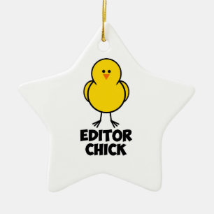 Editor Chick Ceramic Ornament