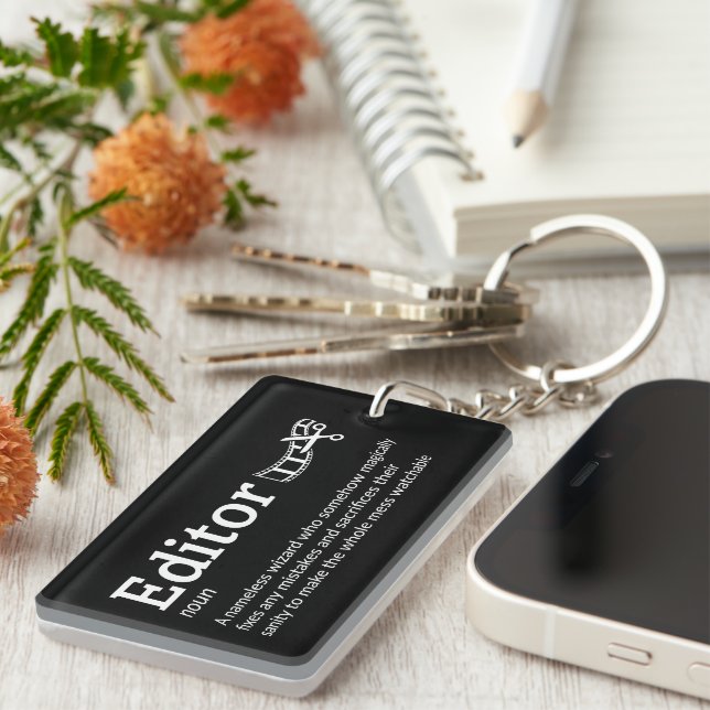 Editor Definition - Funny Post Production Keychain (Front Right)
