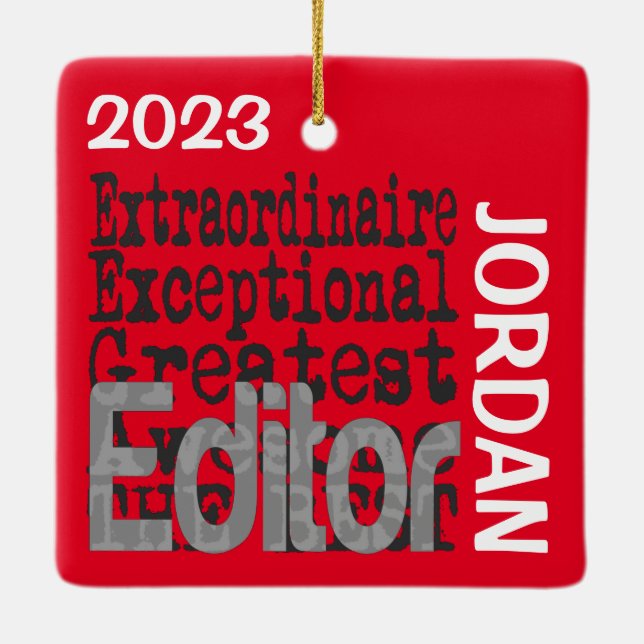 Editor Extraordinaire CUSTOM Ceramic Ornament (Back)