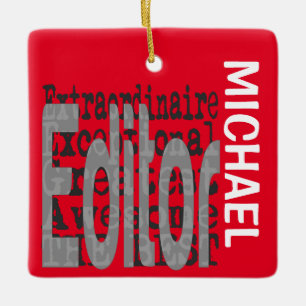 Editor Extraordinaire CUSTOM Ceramic Ornament