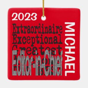 Editor-In-Chief Extraordinaire CUSTOM Ceramic Ornament