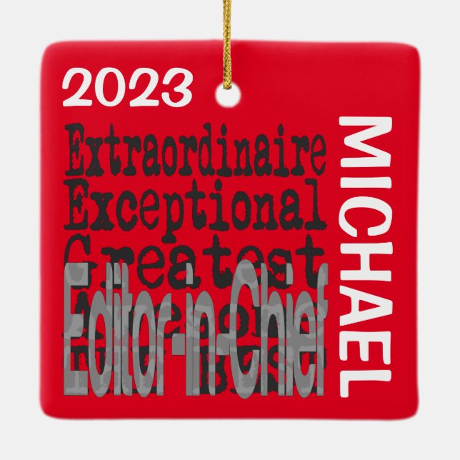 Editor-In-Chief Extraordinaire CUSTOM Ceramic Ornament (Back)