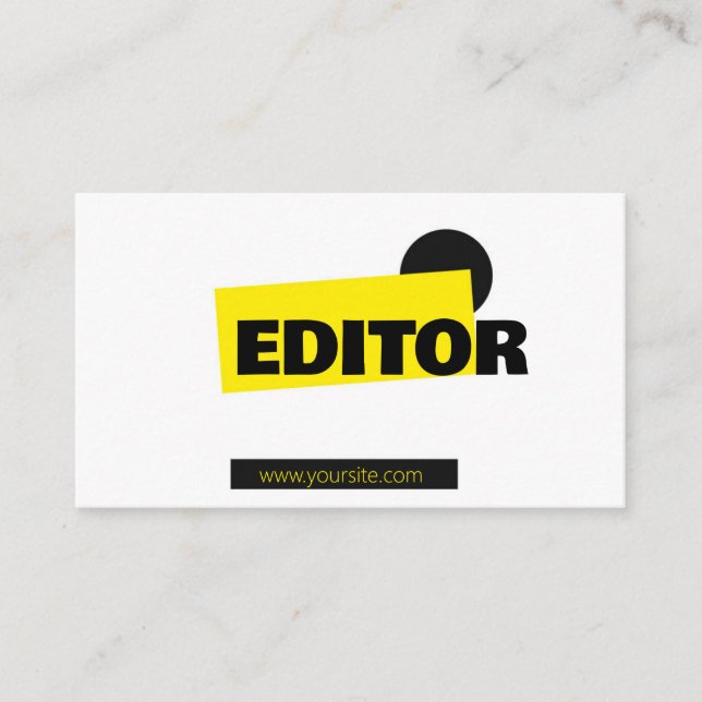 Editor, Language Editor, Book Magazine Publisher Business Card (Front)