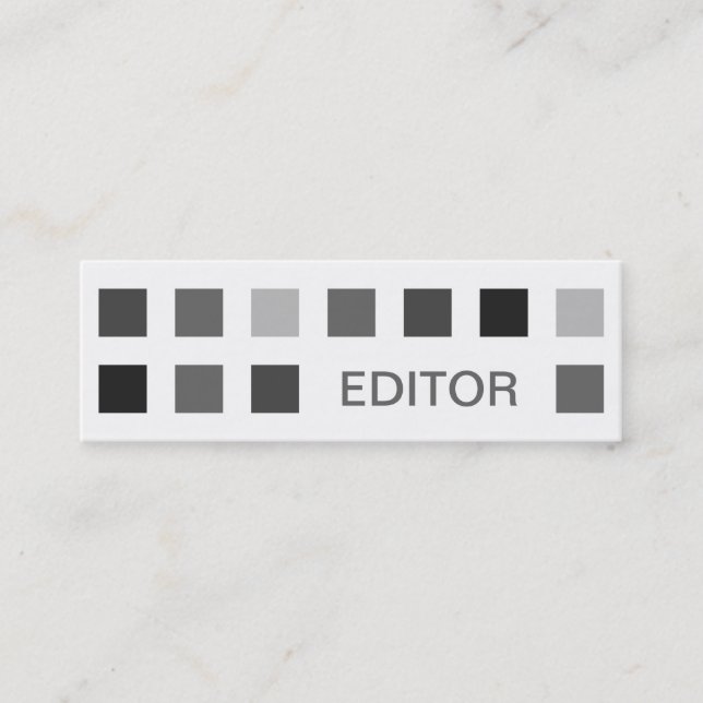 EDITOR (mod squares) Mini Business Card (Front)