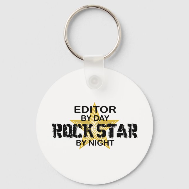 Editor Rock Star by Night Keychain (Front)