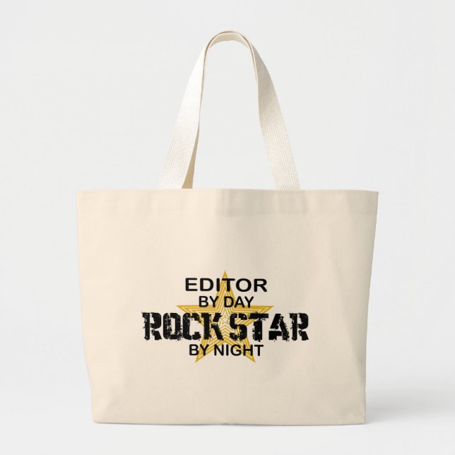 Editor Rock Star by Night Large Tote Bag (Front)