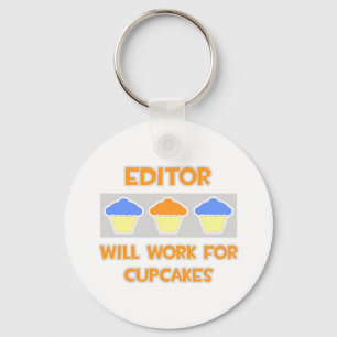 Editor ... Will Work For Cupcakes Keychain