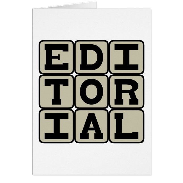 Éditorial, Article journal (Devant)