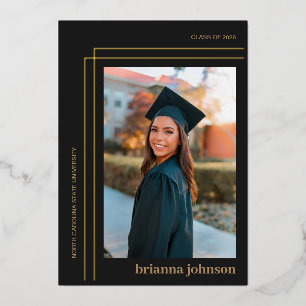 Editorial foil graduation announcement card