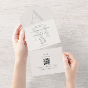 Editorial Initial Wedding All In One Invitation
