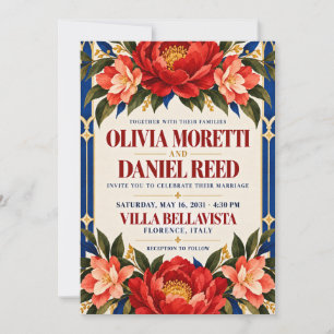 Editorial Italian Garden Floral Wedding Invitation