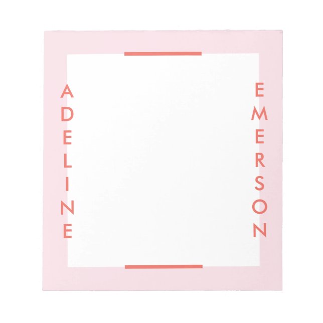 Editorial Modern Typography Notepad - Pink (Front)