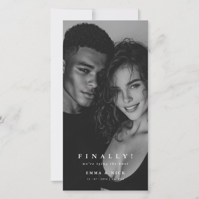 Editorial Photo Finally Wedding Save the Date (Front)