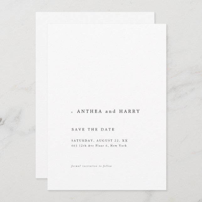 Editorial Photo Modern Serif Wedding Save the Date (Devant / Derrière)
