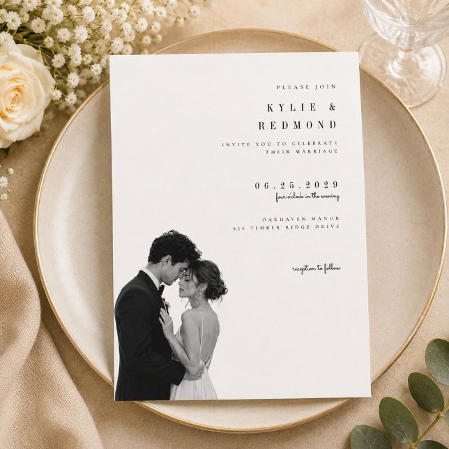 Editorial Photo Wedding Invitation Template. (Creator Uploaded)