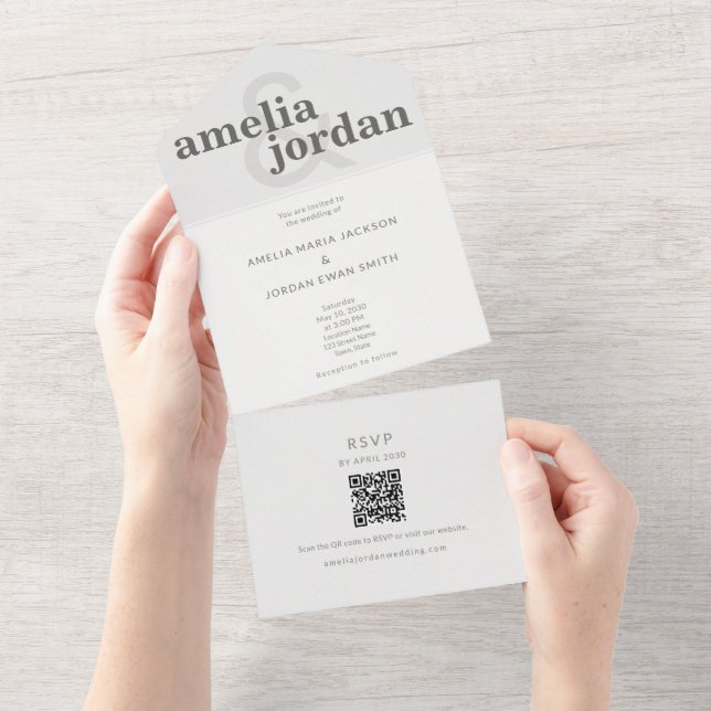 Editorial Typography All-In-One Wedding Invitation (Déchirure)