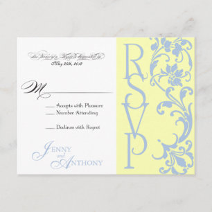 eDIY Elegant Simple RSVP Buttercream et Sky Blue