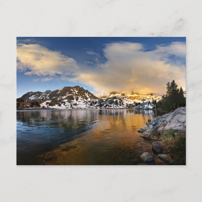 Ediza Lake Sunset - Sierra Nevada Mountains Postcard (Front)