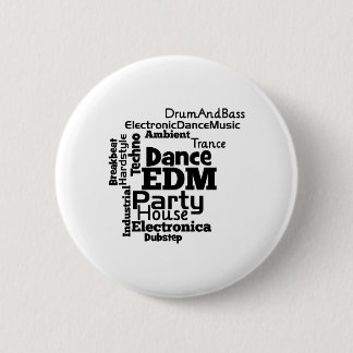 EDM Dance Party Word Cloud 2 Inch Round Button