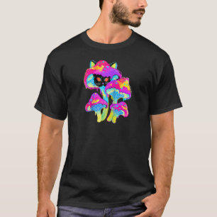EDM Party Trippy Cat Mushroom Psychedelic Festival T-Shirt