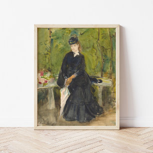 Edma Seated in a Park   Berthe Morisot Poster