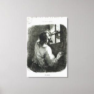 Edmond Dantes imprisoned in the Chateau d'If Canvas Print