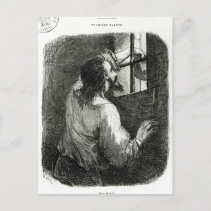 Edmond Dantes imprisoned in the Chateau d'If Postcard