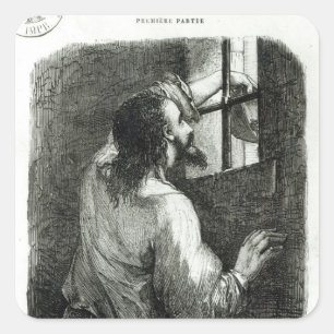 Edmond Dantes imprisoned in the Chateau d'If Square Sticker