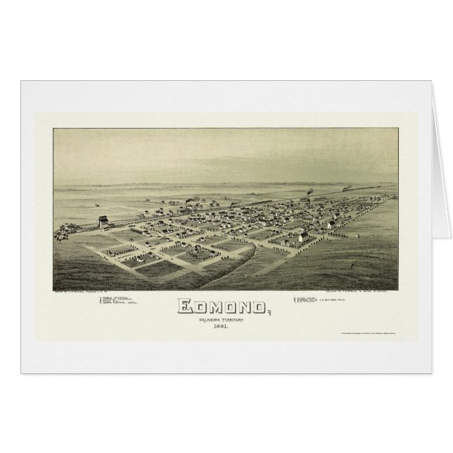 Edmond, OK Panoramic Map - 1891 (Front Horizontal)