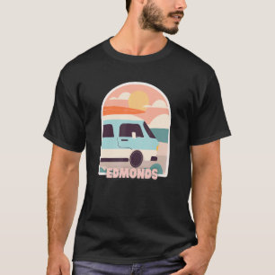 Edmonds Beach Retro Pastel Colors Sun & Surfing Va T-Shirt