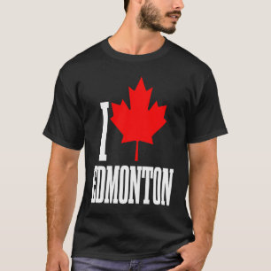 Edmonton Alberta Canada Maple Leaf Canadian Flag P T-Shirt