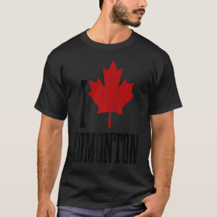 Edmonton Alberta Canada Maple Leaf Canadian Flag P T-Shirt