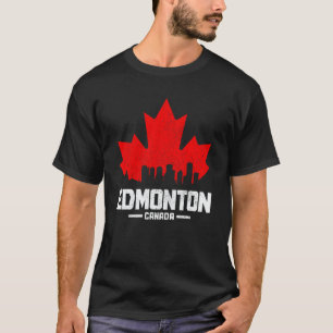 Edmonton Alberta Canada Maple Leaf Canadian Flag S T-Shirt