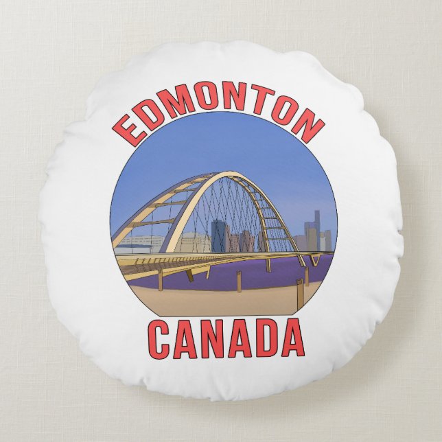 Edmonton Alberta Canada Round Pillow (Front)