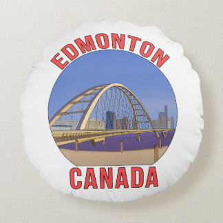 Edmonton Alberta Canada Round Pillow