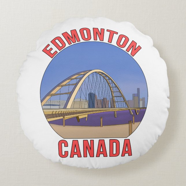 Edmonton Alberta Canada Round Pillow (Front)