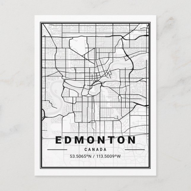 Edmonton Alberta Carte des villes de voyage (Devant)