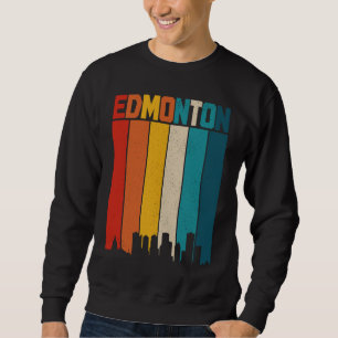 Edmonton Alberta Skyline Vintage Retro Canada Cana Sweatshirt