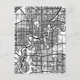 Edmonton Canada City Map Postcard