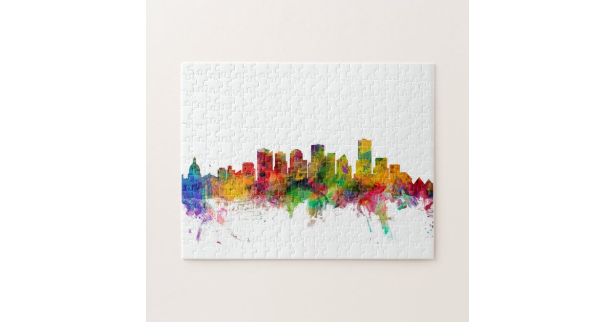 Edmonton Canada Skyline Jigsaw Puzzle Zazzle