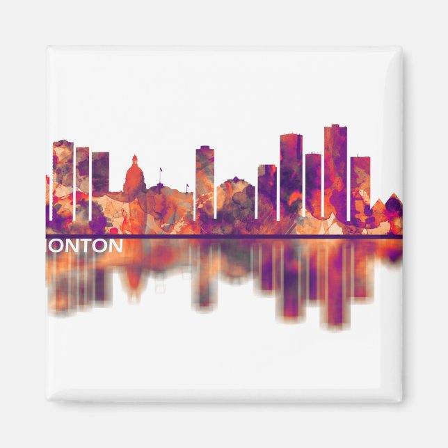 Edmonton Canada Skyline Magnet (Front)